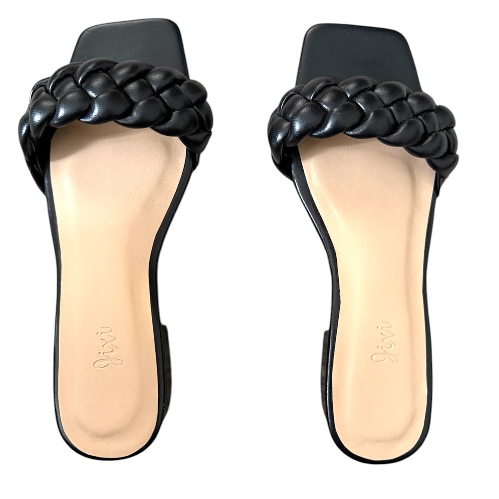 Modern Black and Cream Braided Sandals